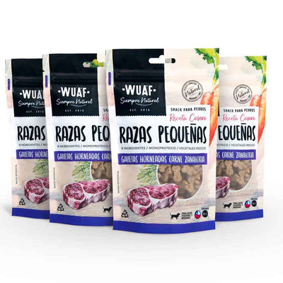 PacK 4 Galletas Wuaf Raza Pequeña Carne Zanahoria