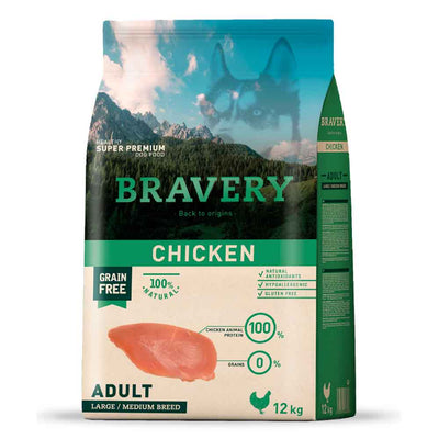 Bravery CHICKEN  12 KG Adulto Razas Grandes/Medianas