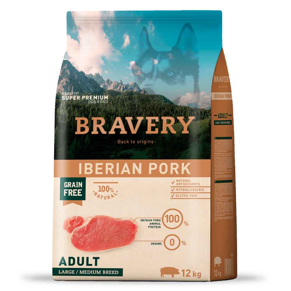 Bravery PORK 12 KG Adulto Razas Grandes/Medianas