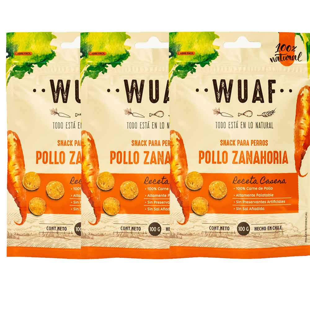 Pack X3 WUAF Pollo Zanahoria